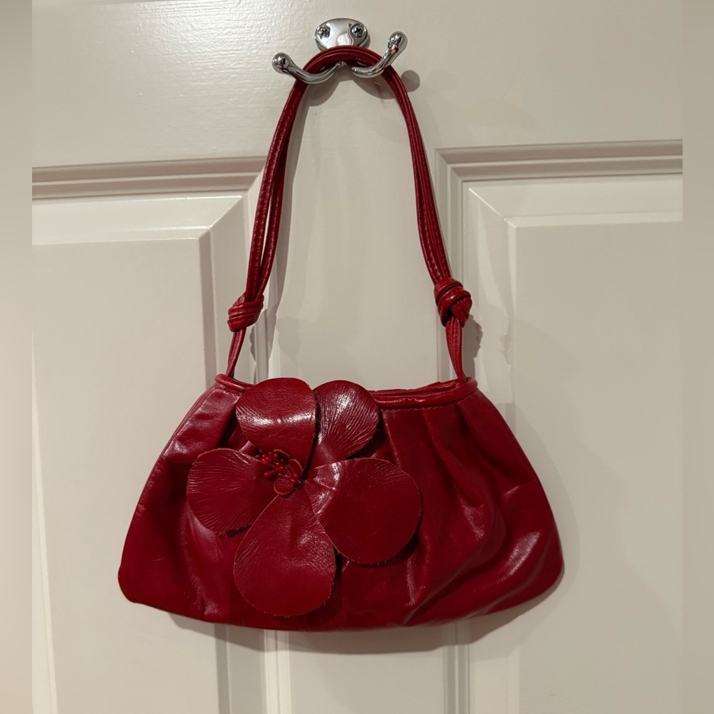 Elegant Red Floral Women's Bag